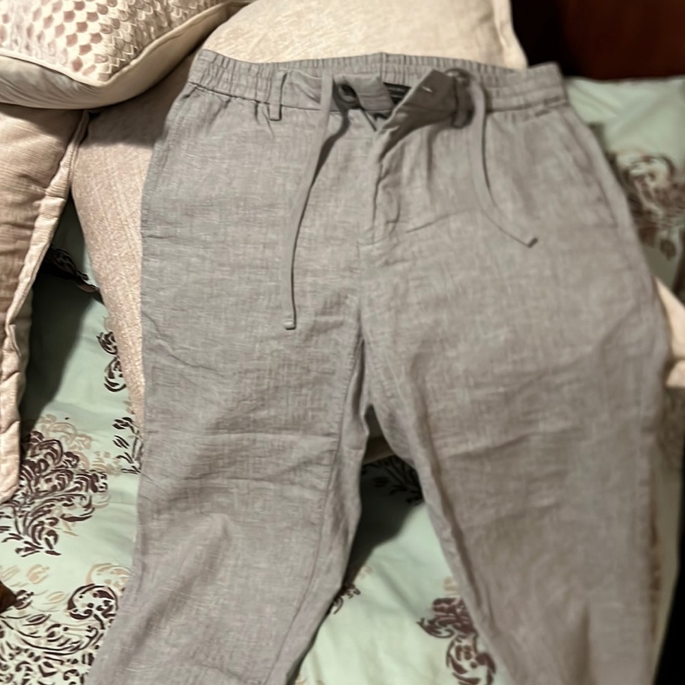 Banana Republic slim fit linen grey pants